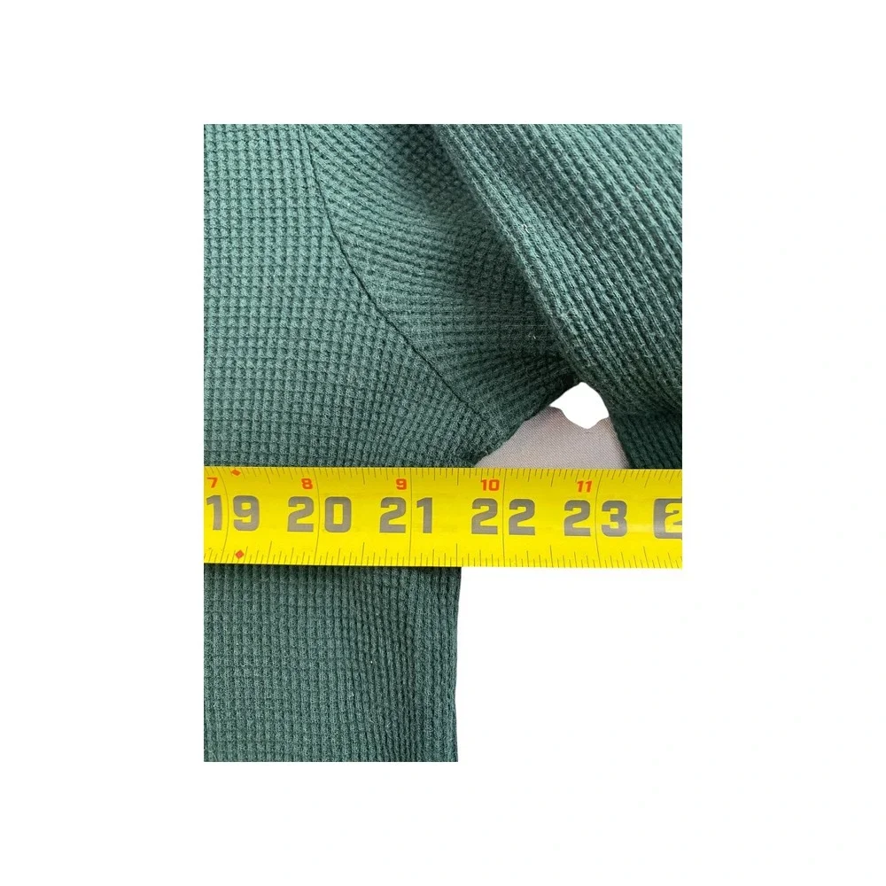 True Religion‎ Men's Green Waffle Knit Long Sleeve Henley Shirt L/G